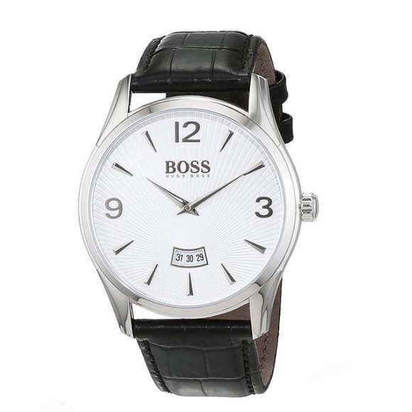 Hugo Boss Other - Hugo Boss Croc Embossed Leather Band Watch